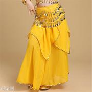 儿童印度舞蹈表演出服装，裙肚皮舞裙子练习服，金边四片裙大裙摆