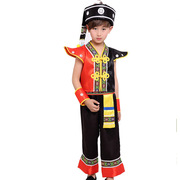 佤族壮族表演少儿彝族苗族舞蹈，服饰服装男少数民族，b类儿童演出服