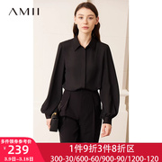 amii法式通勤雪纺衬衫外套，女长袖衬衣，2024年春季洋气打底上衣
