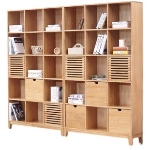 匠米诺纯实木抽盒现代简约组合书架储物格子北欧多功能储物抽屉