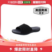 dearfoams低泡沫女式无鞋带，一脚蹬凉鞋-黑色美国奥莱直发