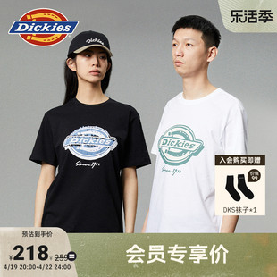 Dickies24春夏常规休闲大logo男女情侣同款圆领短袖T恤内搭
