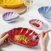 法国LC酷彩餐具海螺盘家用盘子釉下彩陶瓷餐具渐变沙拉盘炒菜盘子
