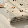 棉麻布料卡通猫咪刺绣沙发抱枕包包窗帘盖布服装面料沙发布料面料