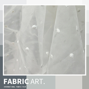 白色刺绣波点真丝欧根纱透明廓形衣裙仙气布宽1.4米