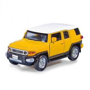 彩珀成真132合金汽车模型黄色，丰田fj酷路泽，吉普越野车儿童玩具男