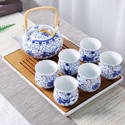 景德镇陶瓷茶具套装提梁壶，家用中式整套功夫，现代简约茶壶茶杯简约