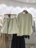 韩国东大门2024夏季女装纯色圆领短袖卫衣+阔腿短裤休闲两件套装