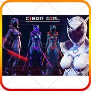 unity3d太空游戏科幻赛博，朋克女孩战士刺客，机器人角色模型动画u3d