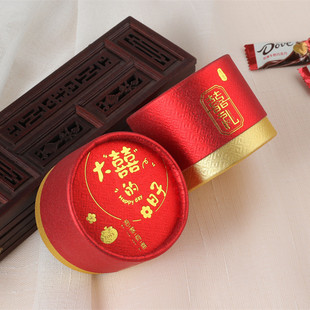 结婚喜糖盒子婚礼专用糖果，礼盒装大号装烟中国风纸盒圆形空盒