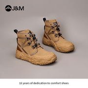 J＆M/快乐玛丽工装鞋女秋季厚底耐磨户外徒步运动登山靴