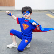 超人衣服儿童夏装套装男童蜘蛛侠，环保时装走秀六一幼儿园演出服装