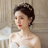 新娘头饰韩式金色，花朵发箍珍珠结婚纱礼服，发饰写真妍希