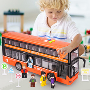 儿童双层公交车玩具大号益智公共汽车，模型惯性宝宝校车大巴士男孩