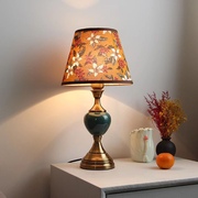 美式陶瓷台灯简约现代卧室床头灯家用浪漫温馨可调光遥控led台灯