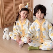 2024儿童家居服套装男女童，宽松薄款睡衣宝宝，韩版空调服两件套