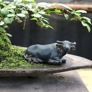 小动物小牛摆件微景观动物装饰品花盆庭院假山流水工艺品diy配件