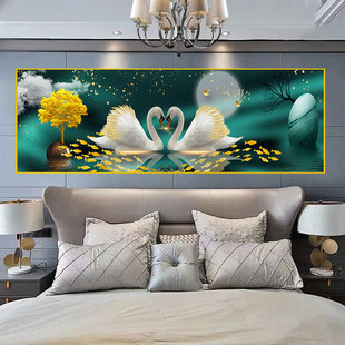 卧室床头自粘贴画客厅沙发背景装饰画新中式酒店宾馆房间贴纸海报