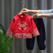 男童汉服春秋中国风古装复古儿童唐装套装周岁礼服男宝宝民族服装