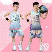儿童球衣篮球男孩定制夏季蓝球运动衣服，套装女男童速干训练服背心