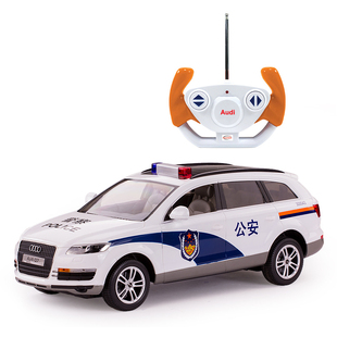星辉RASTAR奥迪Q7充电玩具遥控警车无线仿真遥控汽车男孩玩具1 14