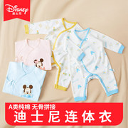 迪士尼婴儿连体衣春夏季纯棉，新生儿衣服0-6月初生，宝宝哈衣爬服