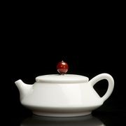 德化羊脂玉白瓷功夫茶壶单壶泡茶茶具简约家用手工亮光猪釉纯白色