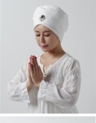 3米印度昆达里尼瑜伽纯棉白色包头巾头纱瑜伽萨古鲁包头4米