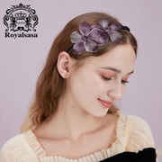 皇家莎莎气质优雅手工编织铜丝，花朵发箍小众款仙女发卡压发