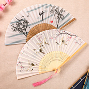 扇子折扇中国风古风女士汉服夏季儿童舞蹈小竹扇折叠随身便携随身