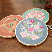 手工刺绣diy材料包植物花卉立体欧式丝带十字绣，成人创意制作套件