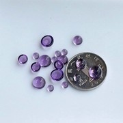 紫水晶4-6-8-10-12mm压电紫晶半宝石圆戒面 饰品配饰 diy材料配件