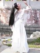 古典舞水镜舞蹈表演服白色民族舞飘逸仙女古装汉元素纱衣女演出服
