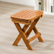 简易矮凳休闲折叠凳，现代简约卧室便携家用餐凳楠竹板凳子加厚方凳