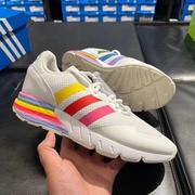 adidas三叶草男女鞋，夏zx1kboost缓震轻便透气运动休闲鞋gw2418