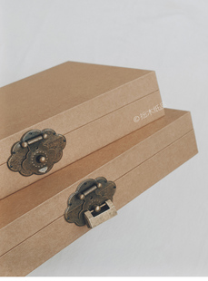 大号复古盒子个性空白牛皮，纸盒怀旧收纳相册高品质包装盒