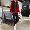 中国红色三件套运动套装秋冬款男士卫衣外套潮牌加绒加厚保暖远动