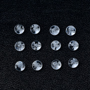 免费刻字天然白水晶(白水晶)散珠雕刻12星座，图案珠子diy手链串珠手工配件