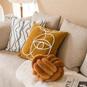 简约美式客厅沙发装饰抱枕套午睡北欧现代纯色靠垫套方形靠枕套
