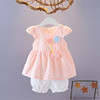 0-1-3岁女宝宝夏装裙子+短裤两件套韩版女童套装夏季婴儿衣服短袖