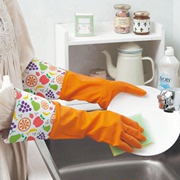 ZAKKA日本进口彩色印花厨卫清洁橡胶防护手套厨房手套