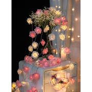 led玫瑰花灯串小彩灯卧室，装饰串灯ins表白道具，后备箱惊喜求婚布置