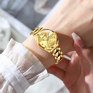真金凤凰女士手表，机械表2023瑞士品牌名表，进口机芯手表女
