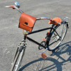 复古自行车单车电动车踏板摩托车，皮革防水通用挂包车把，包车头(包车头)包包