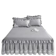 全棉蕾丝床裙单件公主风纯棉床罩床单三件套席梦思保护套裙式床套