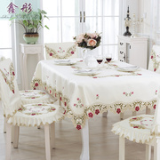 现代简约桌布布艺家用欧式田园，茶几餐桌布椅垫，椅套套装长方圆