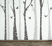 8棵树林超大尺寸墙贴 客厅电视背景墙墙贴纸环保防水自粘装饰壁贴