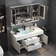 岩板浴室柜组合大理石洗脸盆柜洗手尺，洗漱台卫生间，盆盆黑色60台