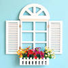 北欧风假窗户装饰 木质欧式地中海风格假窗田园电表箱墙面装饰品