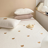韩式小熊双面纯棉床盖，三件套春夏毛巾绣绗缝，夹棉榻榻米床单人床罩